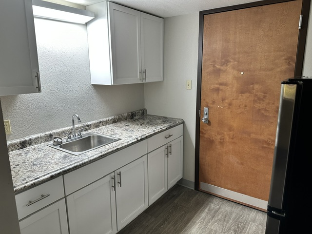 Renovated kitchen at Aero Apartments